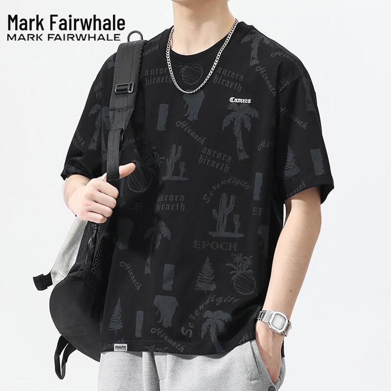 

Mark Fairwhale Men s Summer Loose Fit Short Sleeve Round Neck T-Shirt M