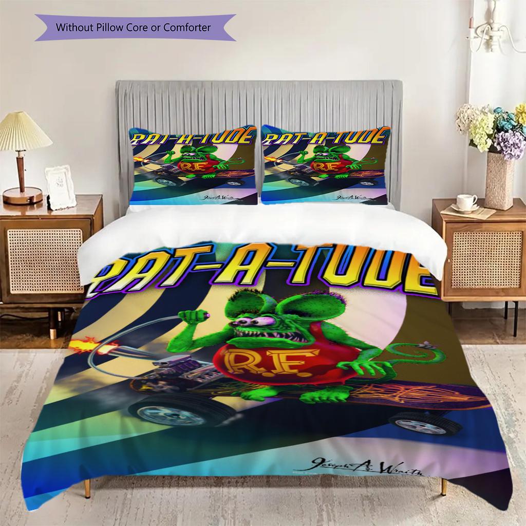 Ratatude Skateboard Adventure Bedding 1 Duvet Cover 2 Pillowcase Without Core Christmas Birthday Gift Soft And Comfortable