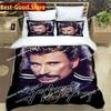 DIY Rocker Johnny Hallyday Bedding Set Printed Bed Set With Pillowcase Bed Duvet Cover Soft Single Double Queen Super King Size