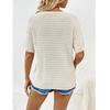 New Spring/Summer Women's Pullover Pocket Home Short Sleeve Solid Color Women's Knitwear