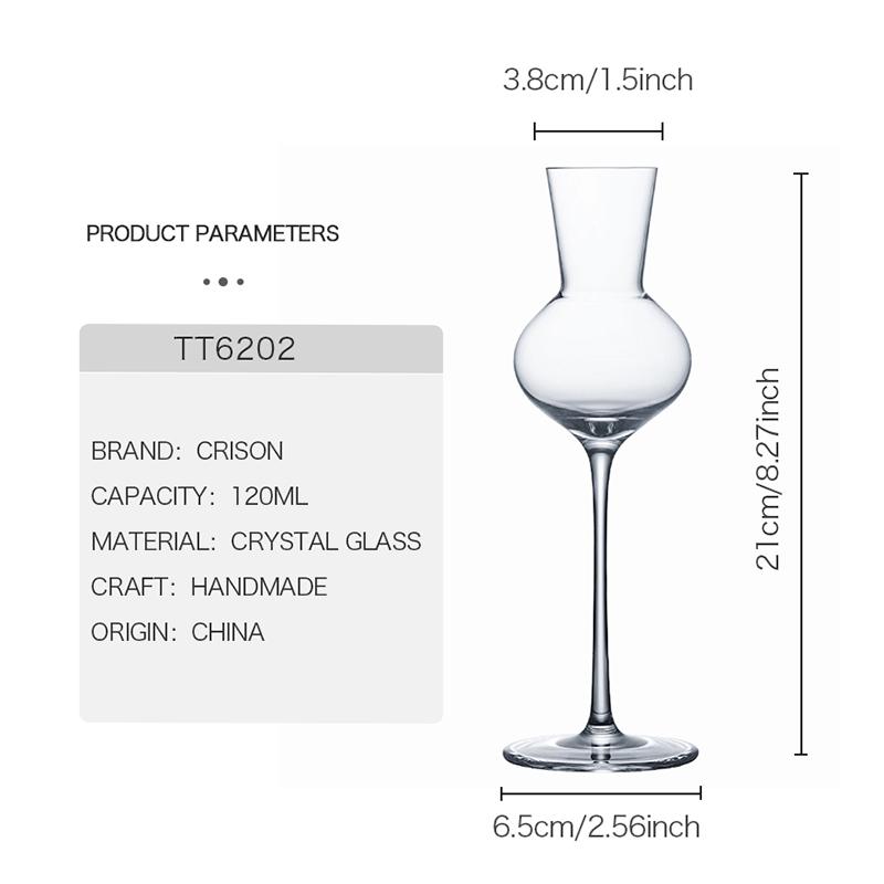 TT6202 CRISON Whiskey Scent Wine Cup Goblet Scotland Whisky Smelling Crystal Cup Brandy Snifter Tulip Aroma Professional Tasting
