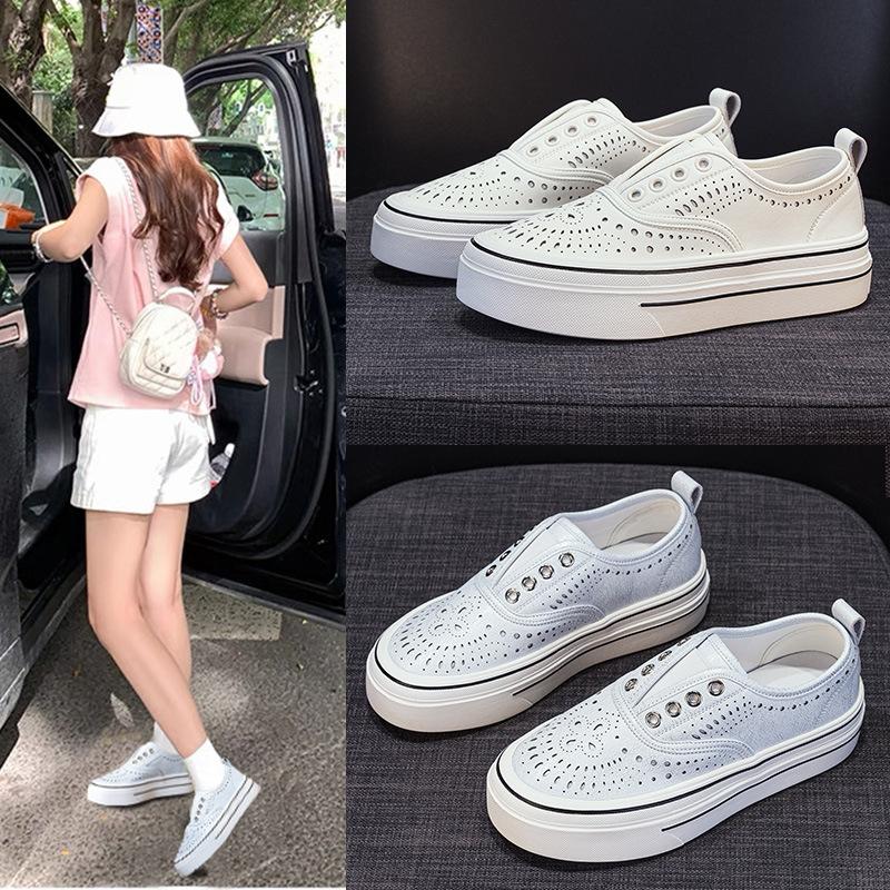Loafers Women's Little White Shoes 2025 New Autumn Lazy Shoes Low-top Platform Casual Sports Board Shoes Fashion Single Shoes