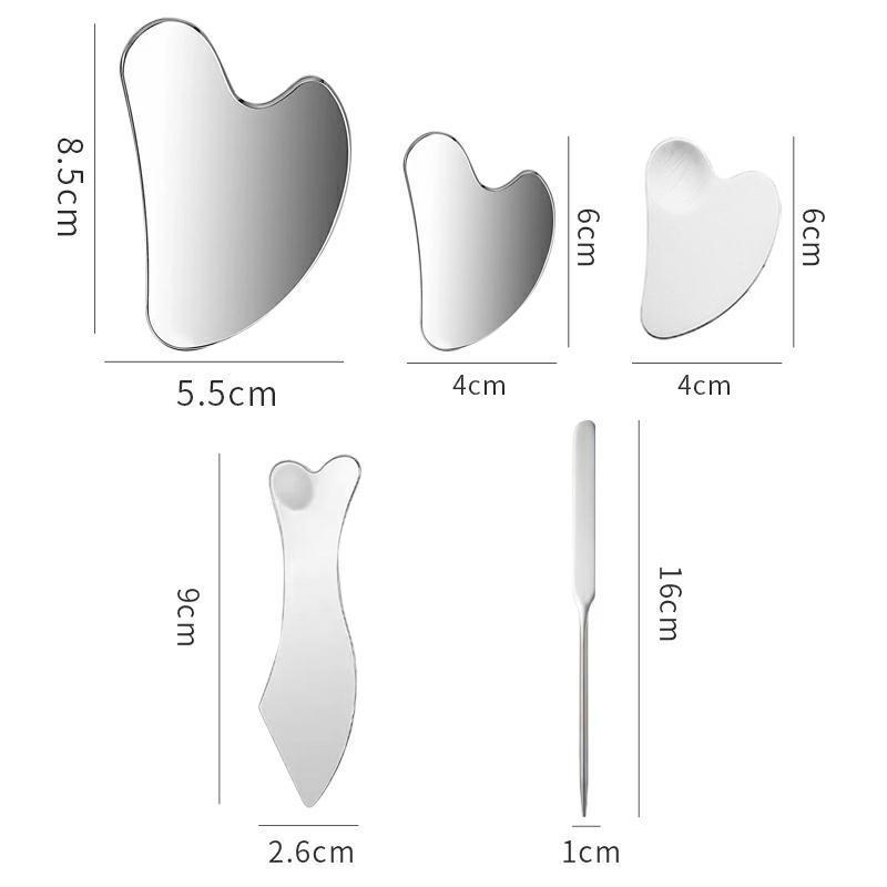 Herzförmiger Gua Sha Massager aus Edelstahl