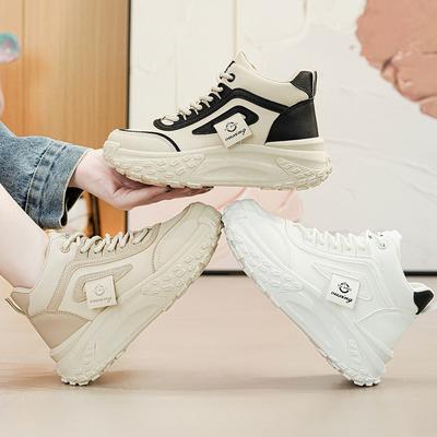 Frühling neue Ins dicke Sohle High-Top Dad Shoes, Studenten Laufsportschuhe erhöhen Höhe und Freizeit Q