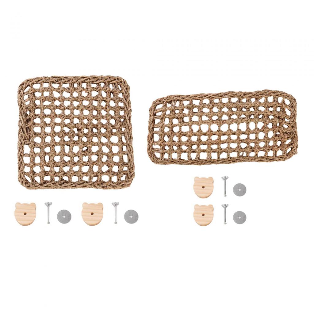 Hanging Cage Protective Toy Seagrass Mat Swing Woven Net Activity Playground Bed Toys Climbing Toys for