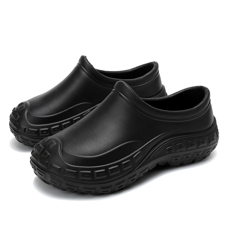 

Летняя обувь на мелкой подошве Мужские резиновые сапоги Водонепроницаемая обувь Ботинки Короткие сапоги 39-44 43 чёрный