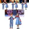 Halloween Chucky Costume For Kids With Polyester Fabric And Spooky Clown Design For Stage Performance
