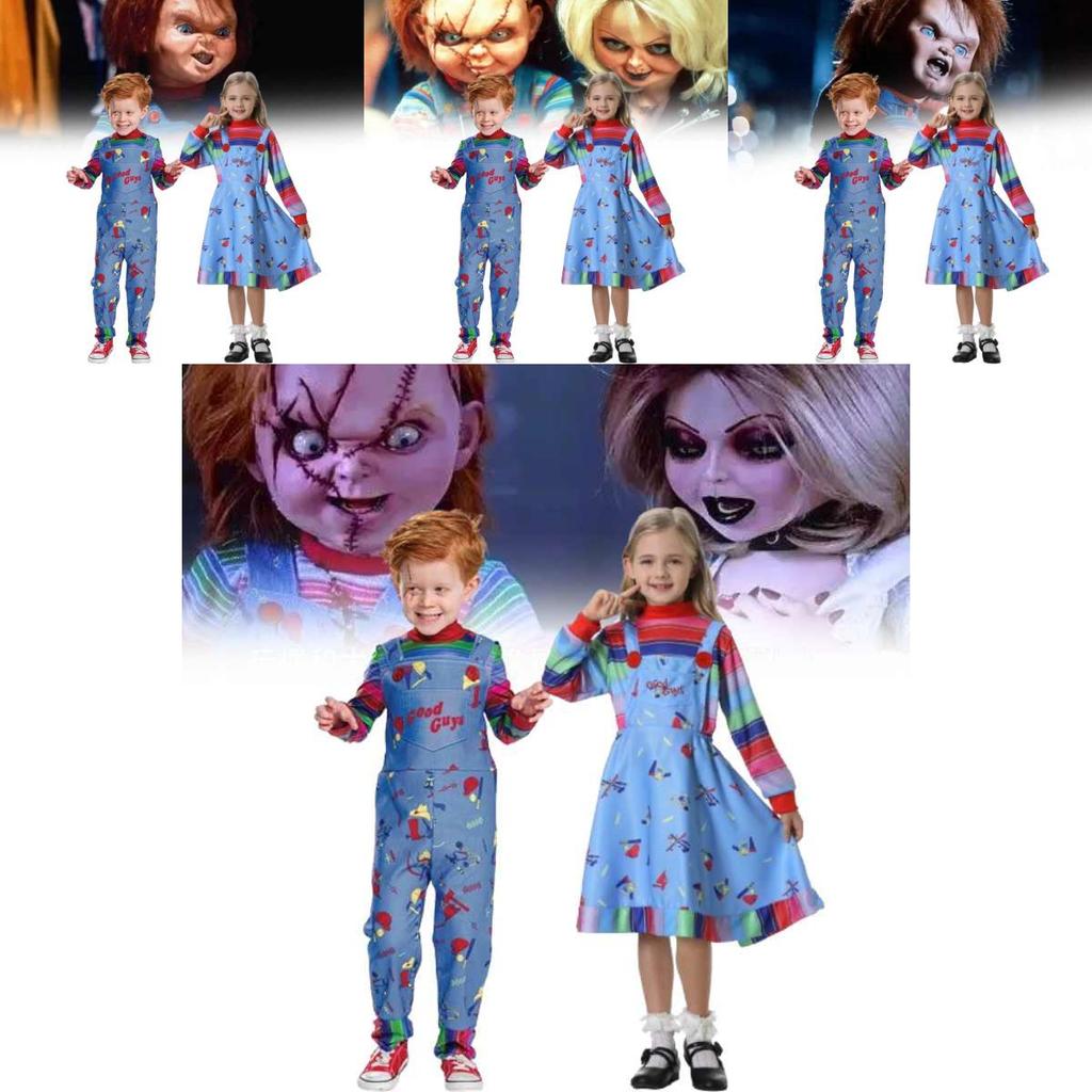 Halloween Chucky Costume For Kids With Polyester Fabric And Spooky Clown Design For Stage Performance