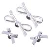 8Pcs/Set Metal Silver Electroplated Bow Button Dot Heart Charms Shoe Buckle Diy Detachable Clogs Sandals Accessories