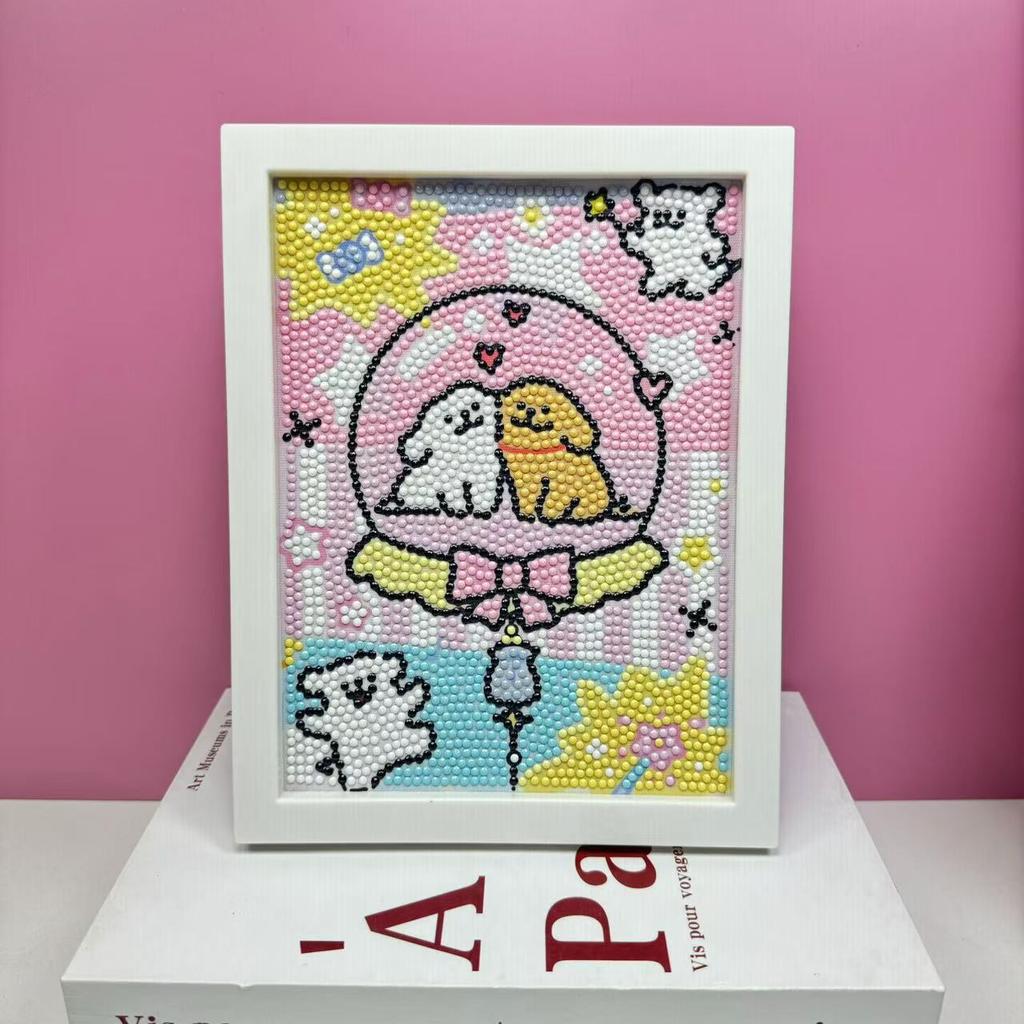 Children'S Diamond Painting Framed Handmade Diy Material Bag Sanrio Diamond Paste Painting Concentration Toy
