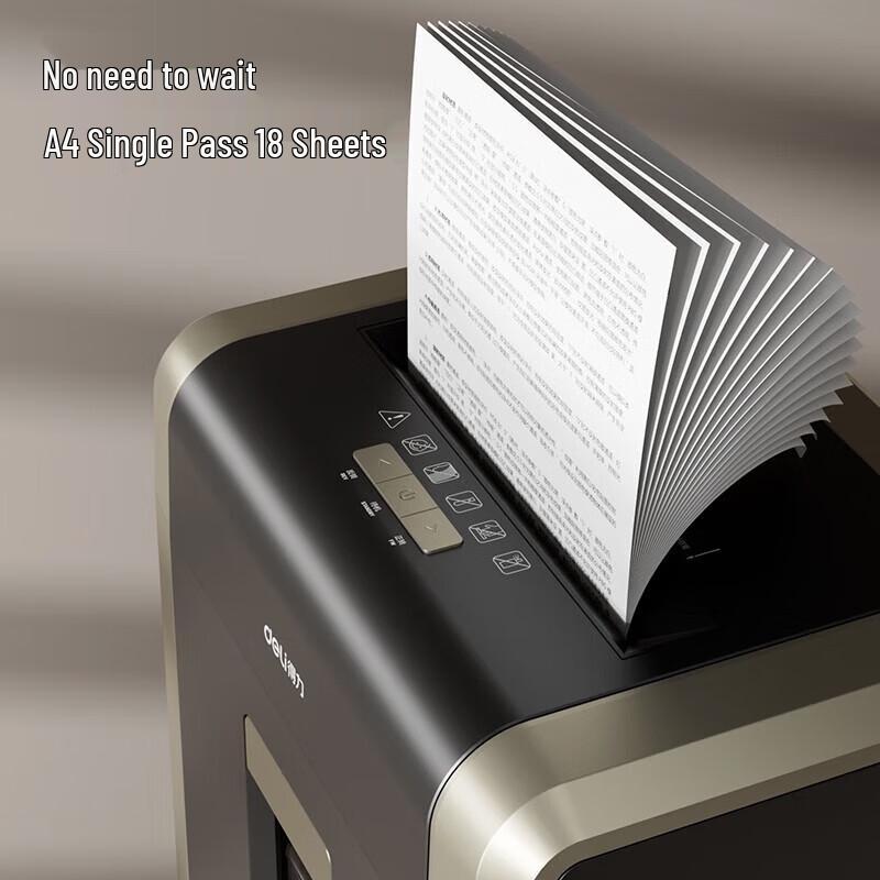 Deli P-5 Micro-Cut 18-Sheet Commercial Document Shredder, 60-Min Run Time, 32L, Model GA705