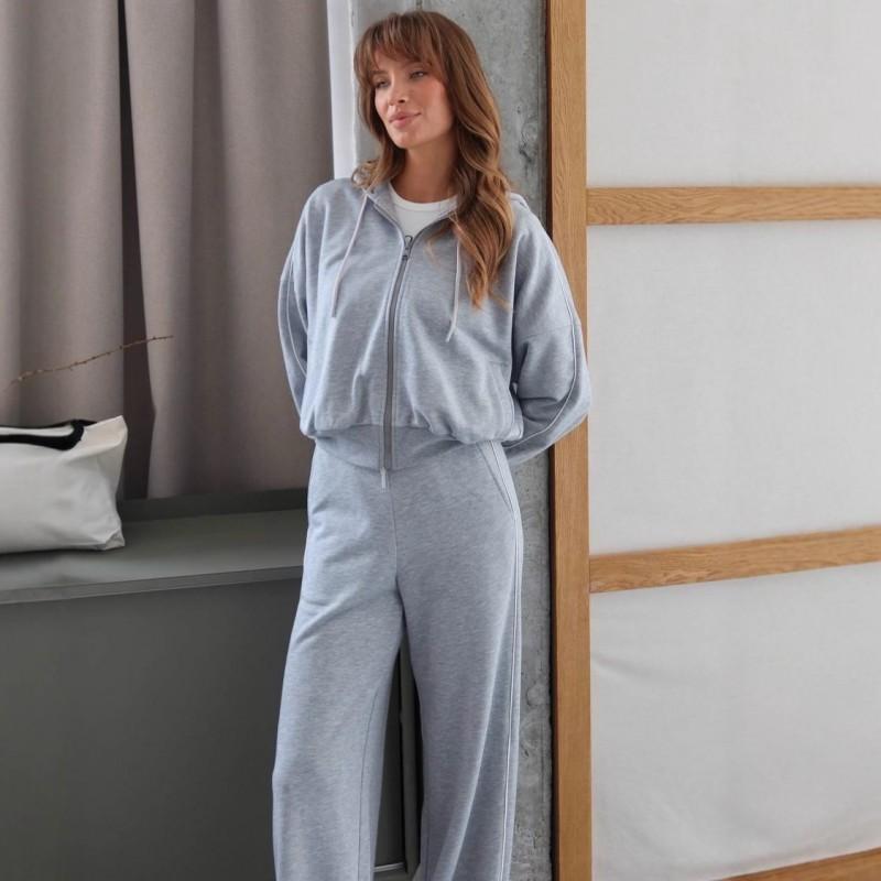 Ins-Stil Damen Freizeit Gestreifter Pullover Anzug Linie Oberteil Hose Zweiteiliges Set