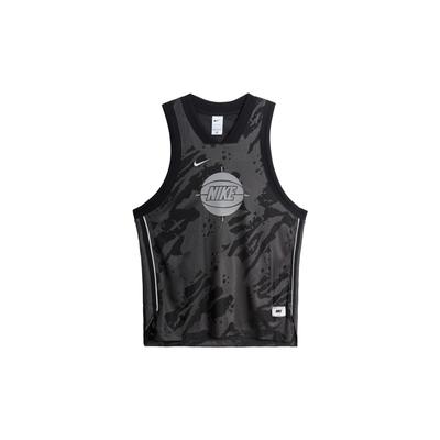 Débardeur de Basketball Camouflage à Col V avec Imprimé Logo Homme Hauts Noir DX0258-010