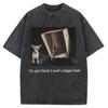 Funny Smoking Dog Cooking Tshrit Vintage Washed Tshirt S Oversized Loose Cotton Harajuku Tee Shirts Casual Streetwear Unisex