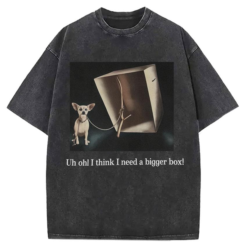 Funny Smoking Dog Cooking Tshrit Vintage Washed Tshirt S Oversized Loose Cotton Harajuku Tee Shirts Casual Streetwear Unisex