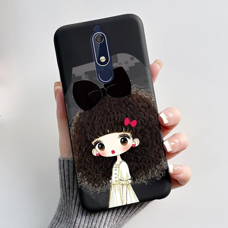 Casing For Nokia 5.1 6.1 Aesthetic Luxury Cute Cool Boys Girls Soft silicone Phone Case Back Cover Black Matte Protective Shell