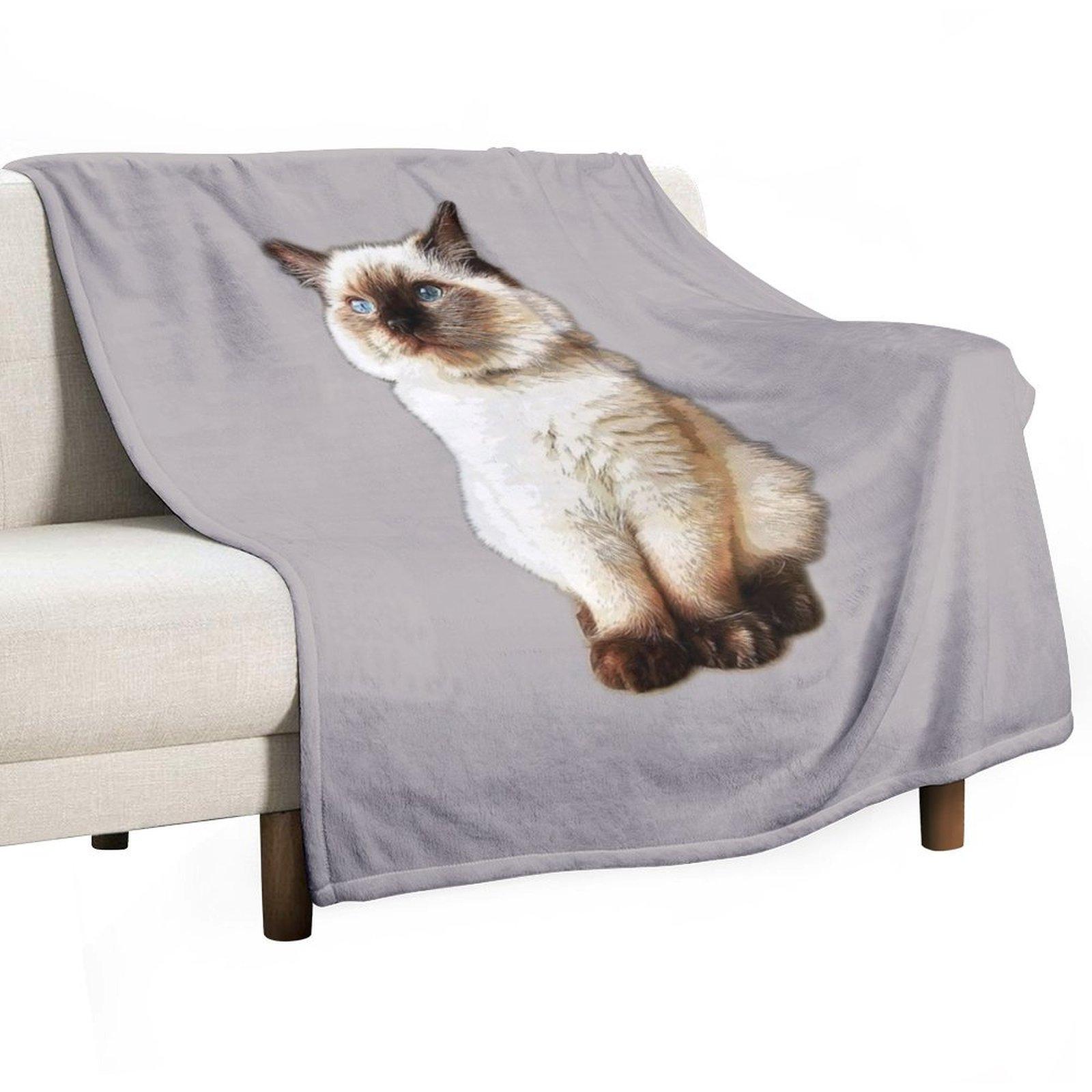 

Ragdoll Cat Rag Doll Kitten Birman Seal Point Throw Blanket For Baby blankets ands Vintage Tourist Blankets 30x40in