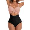 One-piece SSwimsuit for Women, European and American Backless Splicing Sexy Bikini Swimsuit