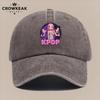pc KPop Themed Cartoon Group Printed Baseball Cap Fashionable Trendy Duckbill Hat Purple Series with Girly Idol Pattern Eye
