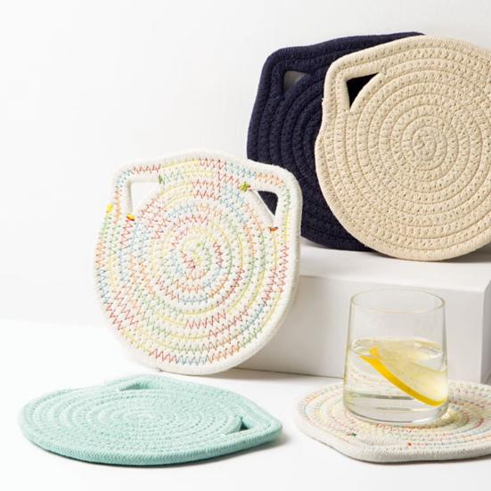 

Коврик для чашки, посуда, подставка для столовых приборов, износостойкий теплоизоляционный коврик для кружки в форме кошачьих ушей, ручная работа, украшение для подстаканника