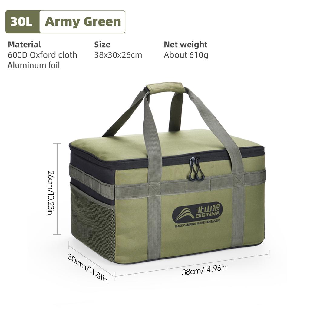 Outdoor Camping Bag 26L/30L/42L Folding Gas Tank Storage Bag Picnic Cookwre Container Camp Supplies Adjustable Partition