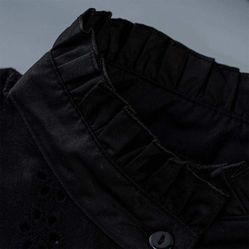 White Polyester Fashion Collar Insert Unique Patterns Lightweight Breathable Layering Piece