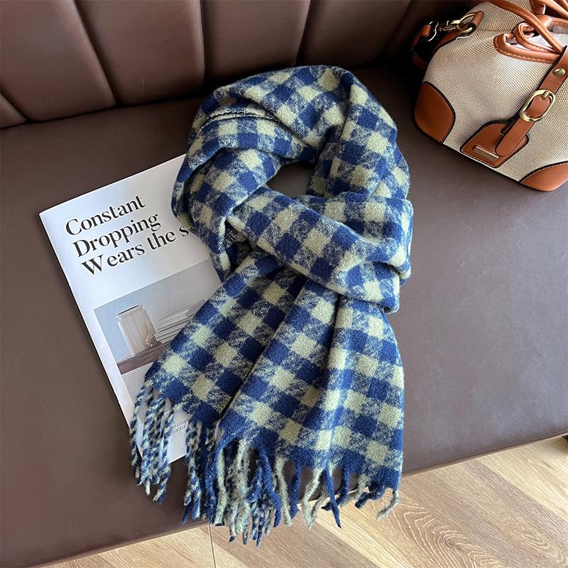 Winter Women Lattice Imitation Cashmere Scarf Autumn Winter Thick Warm Wild Scarves Shawl Men Blankets Poncho Echarpe Stole