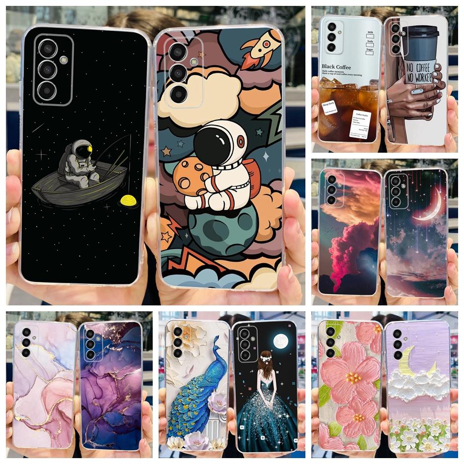 For Samsung Galaxy M13 Case M 13 2022 Cover SM-M135F Lovely Astronaut Clear Soft Silicone Shockproof Bumper For Samsung F13 Capa