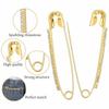 12PCS Shiny Pins Rhinestone Safety Pins Gold Rhinestone Large Brooches Pins Fancy Safety Pins  Women