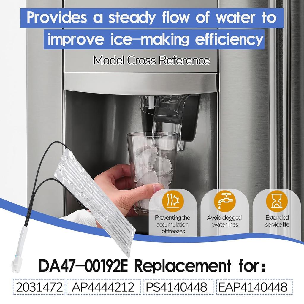 DA47-00192E Heater-Water Pipe Compatible with Samsung Refrigerator ice Maker. DA47-00192E Refrigerator Ice Maker Fill Tube Heater Replacement Parts