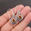Natural Citrine Gemstone 925 Sterling Silver Jewelry Drop/Dangle Earrings 1.38" CE-3-9