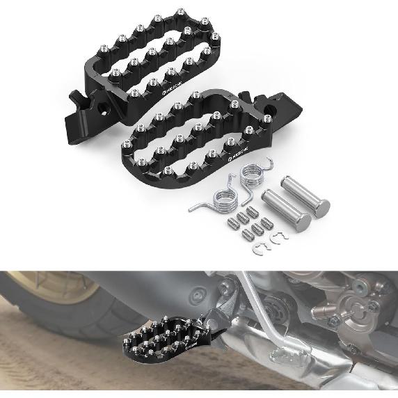 NICECNC Black Forged Foot Pegs Footrests Compatible with Honda CRF1100L Africa Twin 2020-2025, CRF1100L Africa Twin Adventure sports 2020-2025, чёрный
