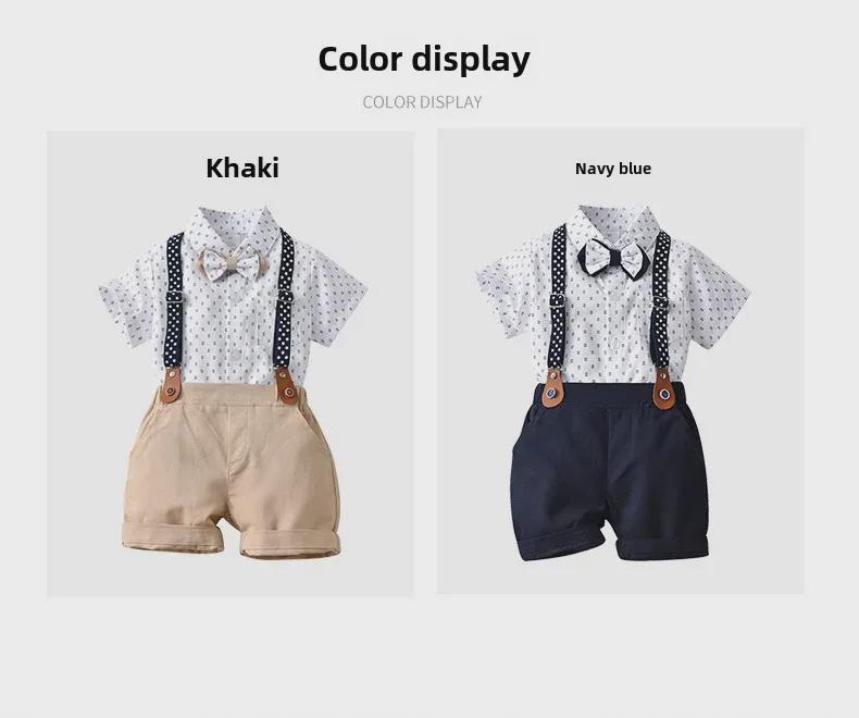 British Baby 1-Year-Old Summer Boy's Thin Shorts and T-Shirt Set