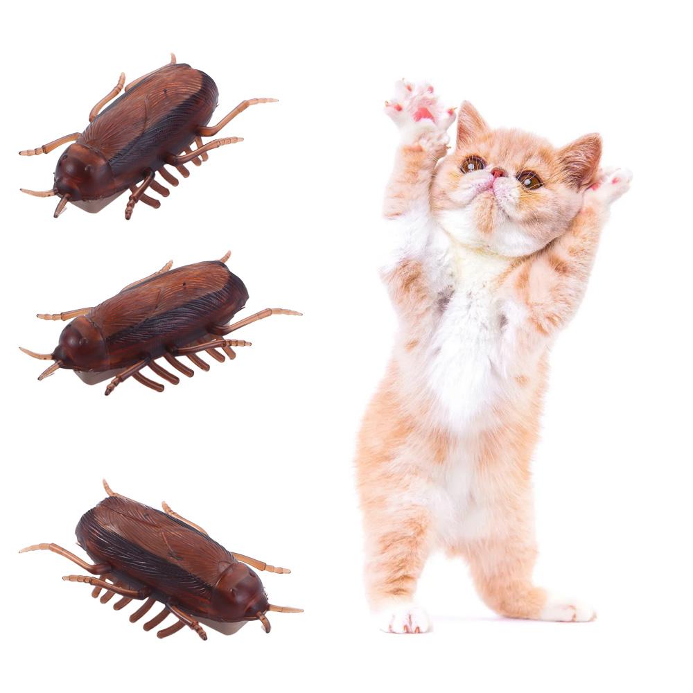 Kitten Funny Novelty Gag Toys Battery Cockroach Training Play Toy Kids