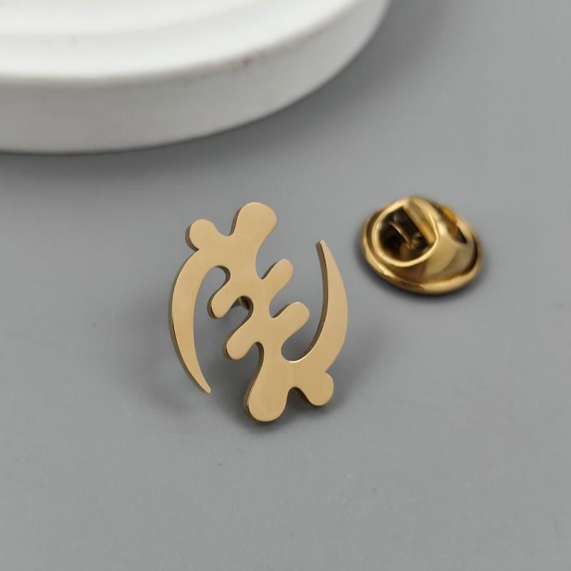 Fengzi Brooch Cufflinks Autumn Hot Item Creative Personality Cutting Design Stainless Steel Material Exquisite Accessories
