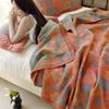 Class A Cotton Towel Blanket: 3-Layer Gauze, Yarn-Dyed Jacquard, 4-Seasons Bedspread, Air Conditioning Quilt, 3-Piece Set