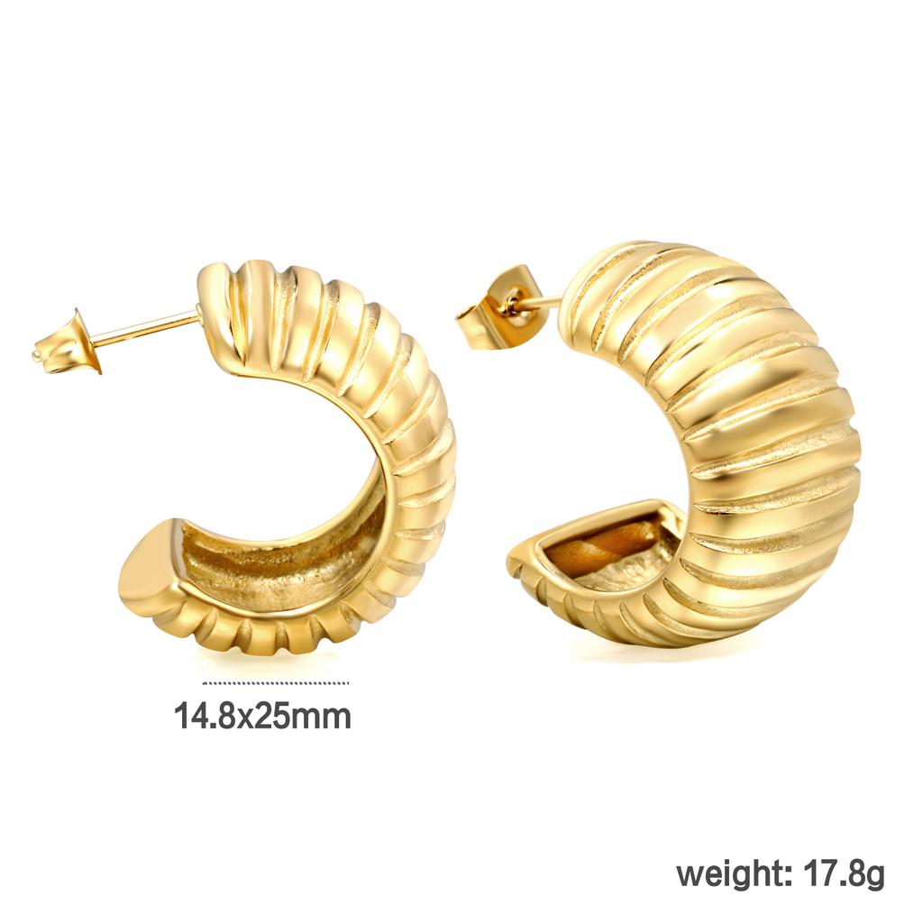 Irregular Texture Luxury Earrings, Fashionable Niche Style, Women's Stainless Steel Retro INS Party Jewelry Birthday Gift