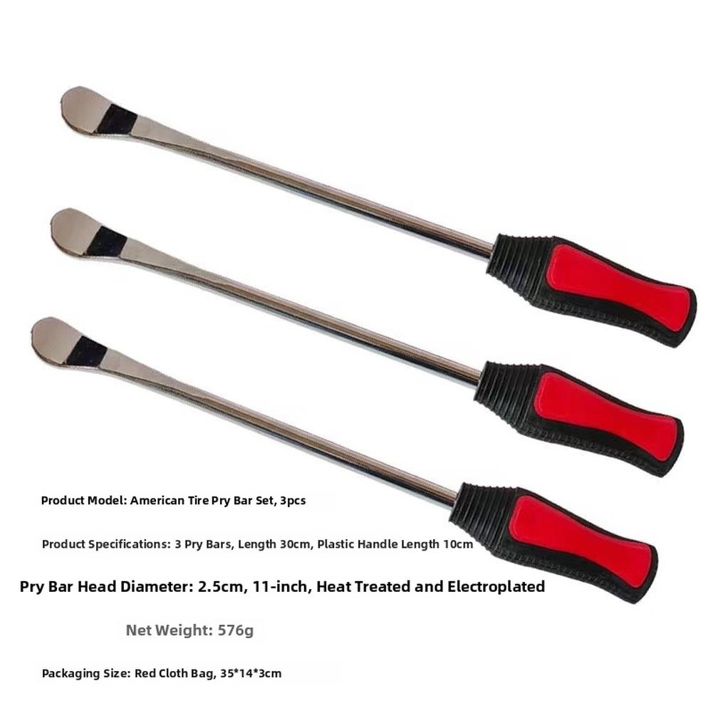 Portable Motorcycle Tire Lever Set with Ergonomic Handle Heat Treated Steel Construction for Tire Repair Tasks