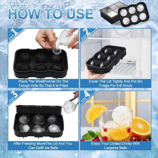 Silicone Ice Cube Trays with Lids Stackable Reusable Ice Cube Molds