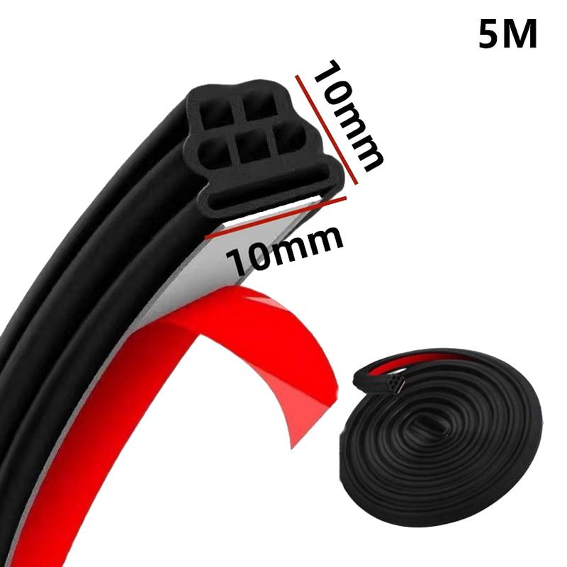 Car Rubber Seal Strips Three Layer Six Hole Thickened Auto Weatherstrips Soundproof Rubber Car Sealing Noise Insulation Strip
