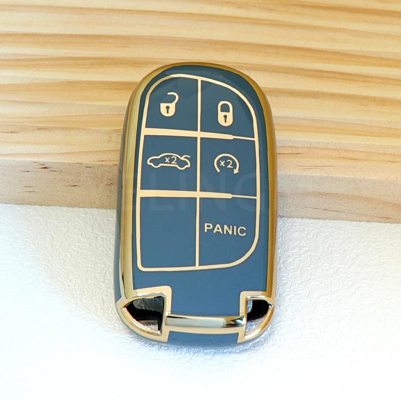 New TPU Car Remote Key Case Cover Shell, For Jeep Renegade Grand Cherokee Dodge Ram Charger 1500 Challenger Chrysler 300C Travel
