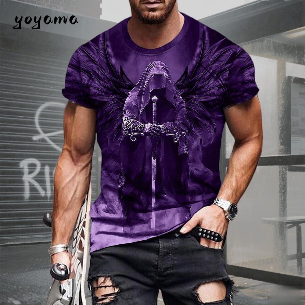 Herren T-Shirt Totenkopf Print T-Shirt Herren Totenkopf Grafik T-Shirts Herren Sommerkleidung Herren T-Shirts Kurzarm T-Shirt Harajuku Herren Kleidung