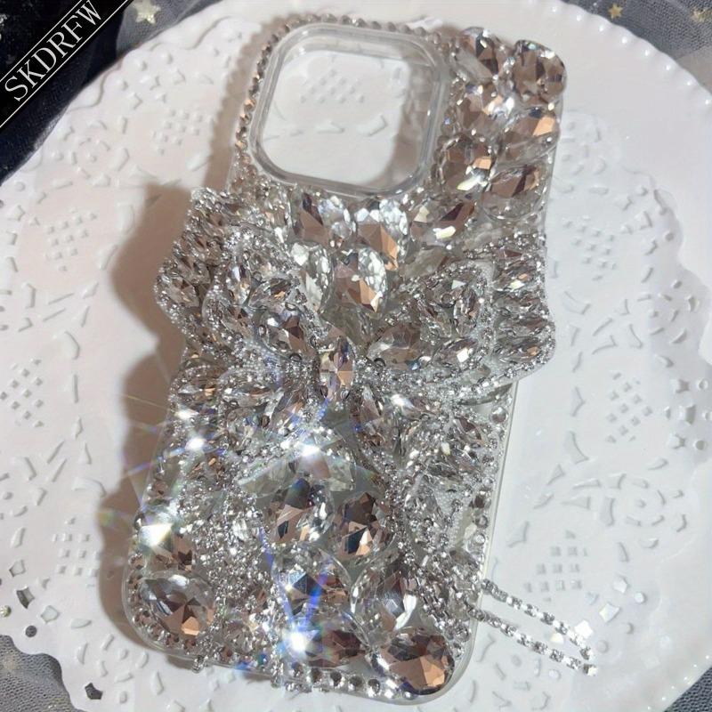 Luxury diamond bow tassel phone case, fits iPhone 13-17 series