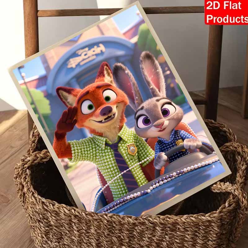 Disney Pearl Art DIY Nick  Judy Creative Pearl Style Illustrations  Pearl Art Gemstone Paintings Home Wall Decor Crafts