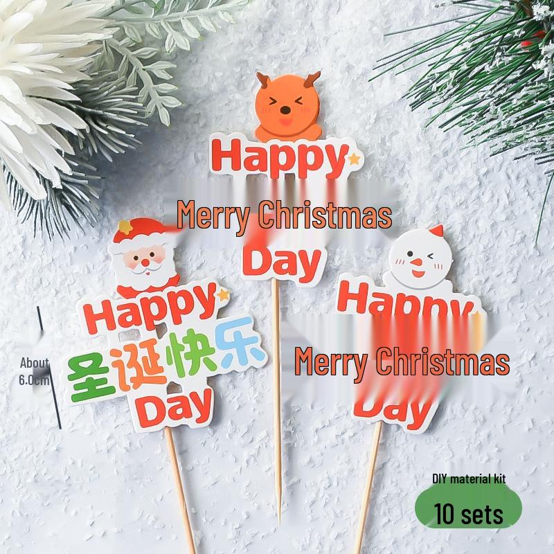 Popular Soft Glue Christmas Cake Ornaments: Santa Claus & Snowman Inserts for Holiday Party Desserts