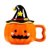 European Ceramic Pumpkin Funny Water Cup with Lid Creative Coffee Cup Home Breakfast Milk Mug Cartoon Ceramic Mug Halloween Gift