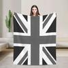 Custom Union Jack Flag Throw Blanket Ultra Soft Cozy Fleece Blankets Portable Lightweight Flannel Blanket for Bed Sofa