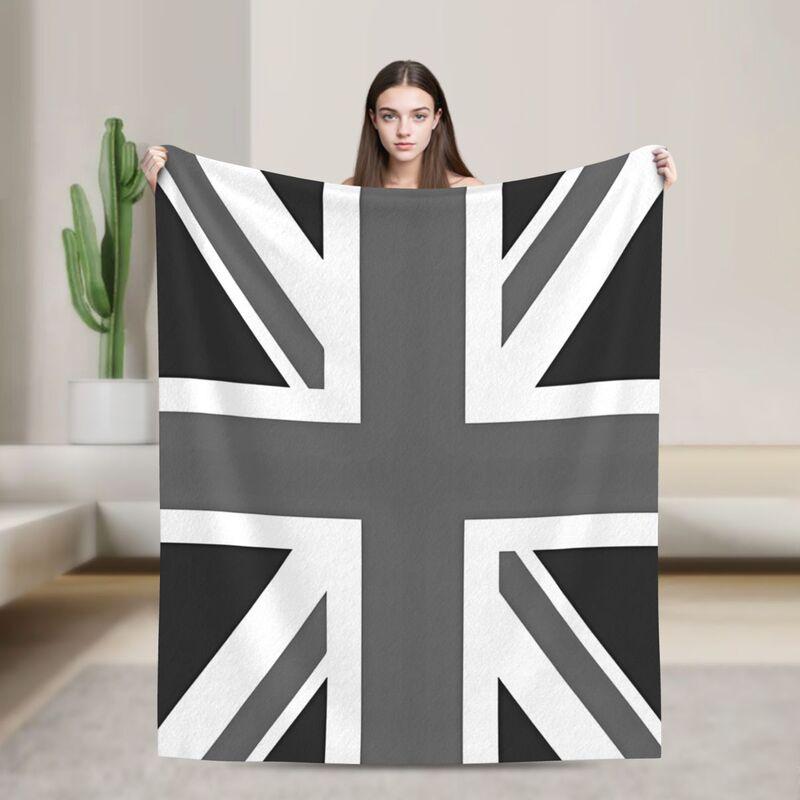 Custom Union Jack Flag Throw Blanket Ultra Soft Cozy Fleece Blankets Portable Lightweight Flannel Blanket for Bed Sofa