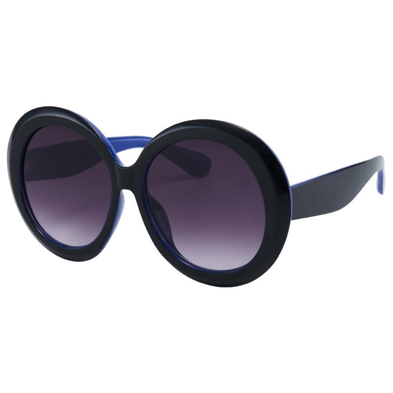 

Sunglasses Fashionable Women Large Round Frame Retro Slimming Street Snap Shades StyleD