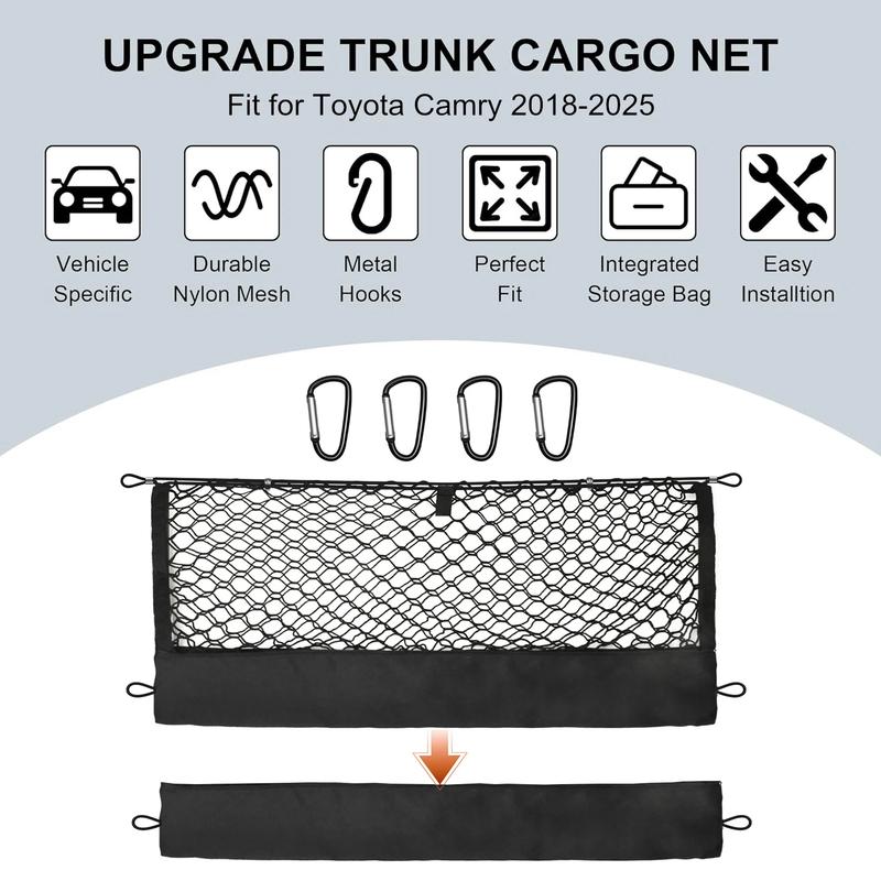 For Toyota Tacoma 2018-2025 Envelope Style Cargo Net Luggage Net Cargo Organizer Storage Stretchable Car Mesh Network Pocket